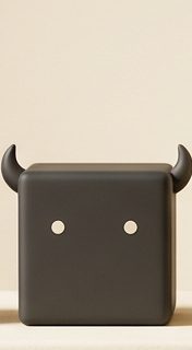 Black cube devil figurine