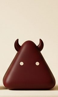 Oxblood triangle devil figurine